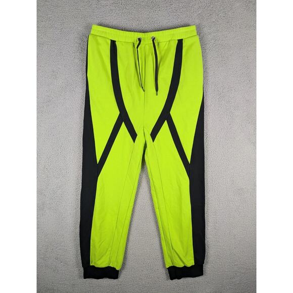 Natasha Zinko Sweatpant Joggers Womens Medium Neon Green Black High Rise Street